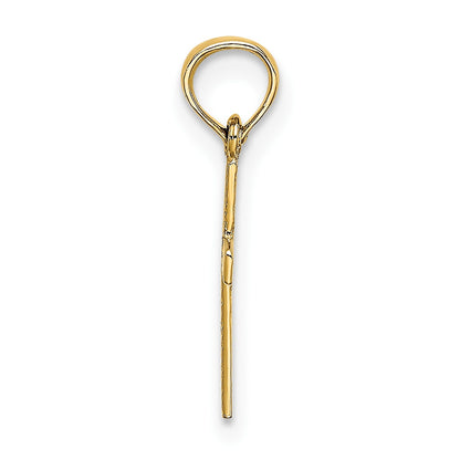 14K Polished Mini Cross with Heart Charm
