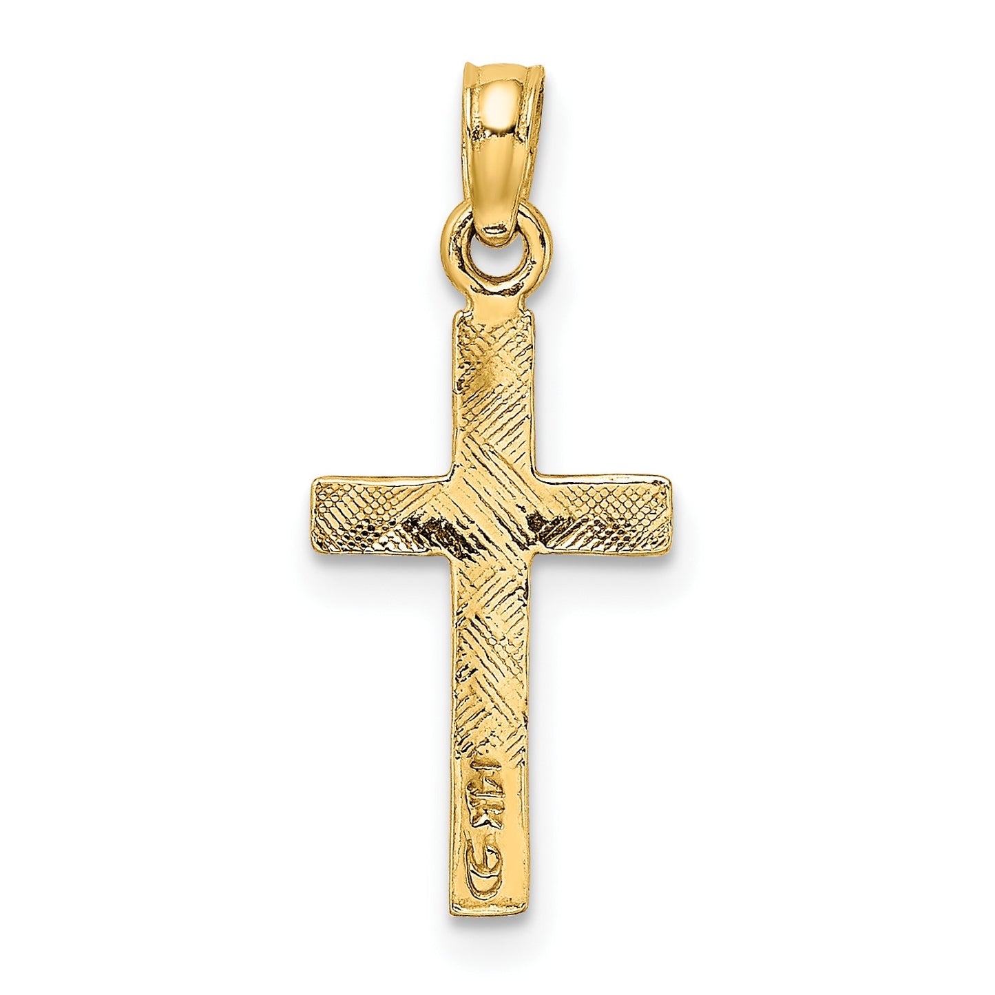 14K Polished Cross Charm