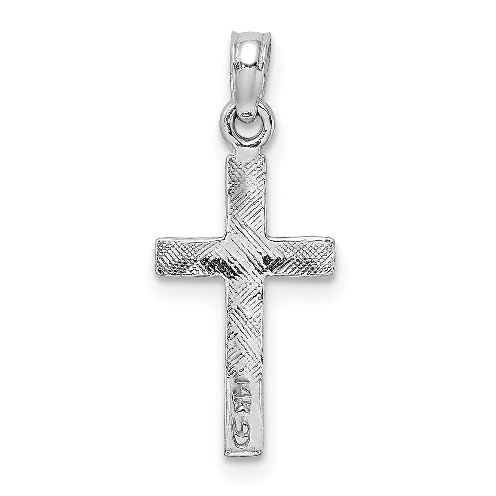 14K White Gold Polished Cross Charm