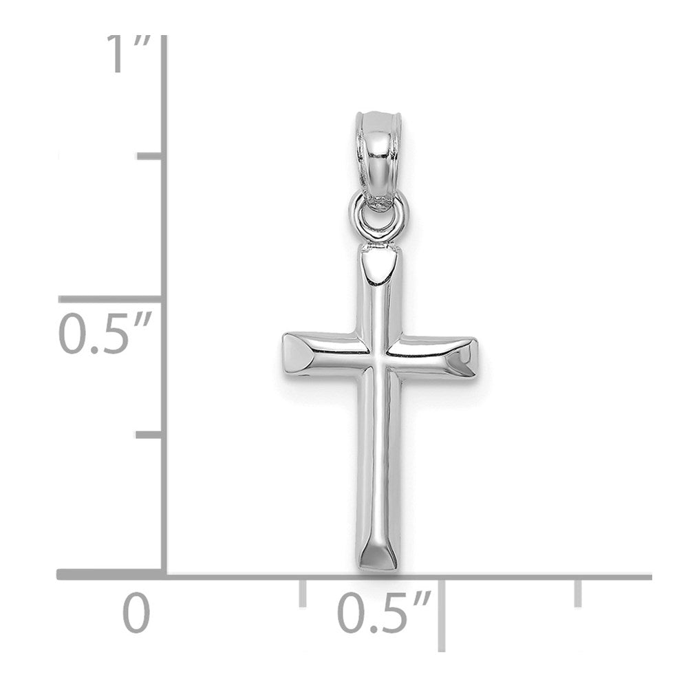 14K White Gold Polished Cross Charm