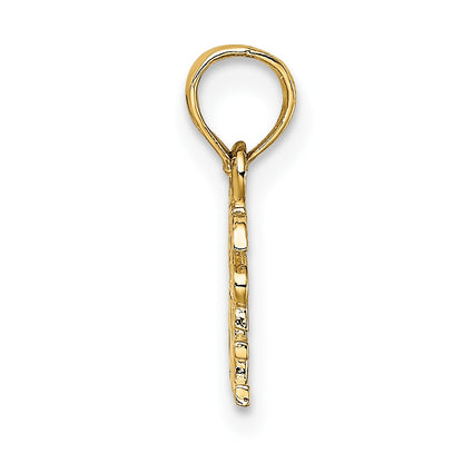 14K Polished and Textured JESUS HEART ME Charm
