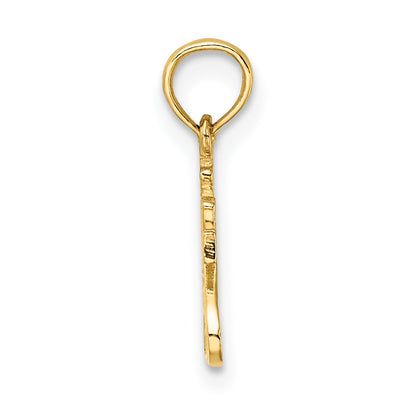 14K Polished and Textured TRY JESUS Charm