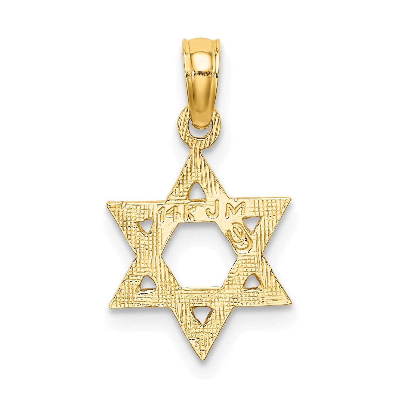 14K Textured Star Of David Charm