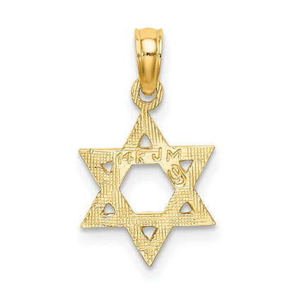 14K Textured Star Of David Charm