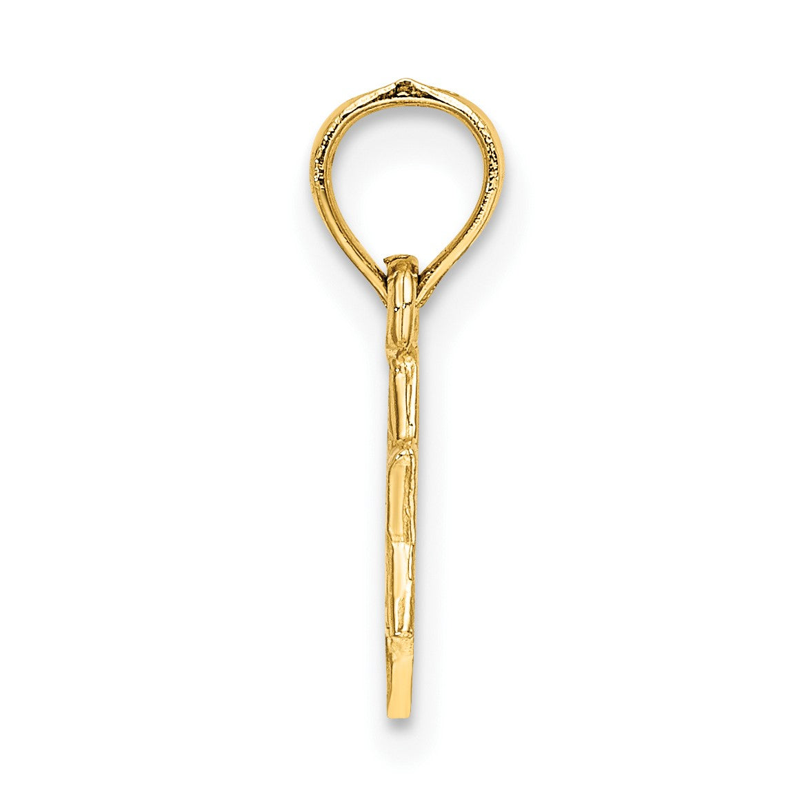 14K Textured Swirl Mini Star Of David Charm