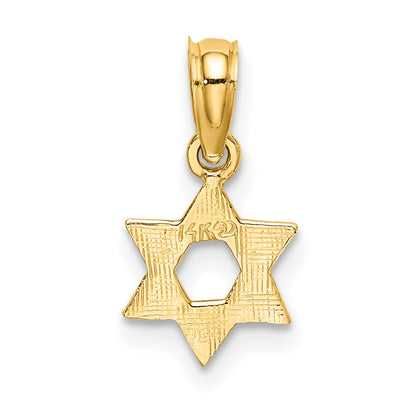 14K Textured Swirl Mini Star Of David Charm