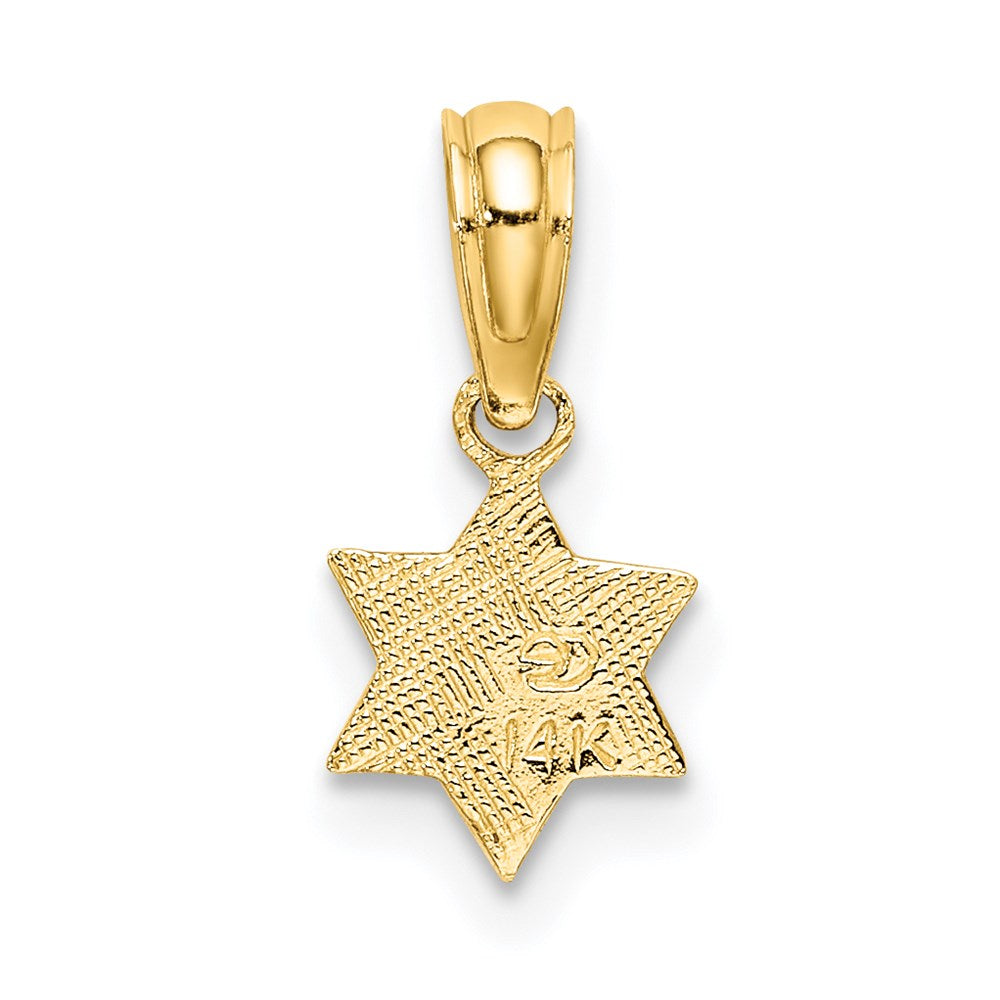 14K Engraved Mini Star Of David Charm