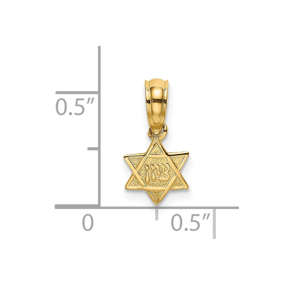 14K Engraved Mini Star Of David Charm