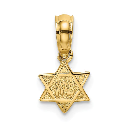 14K Engraved Mini Star Of David Charm