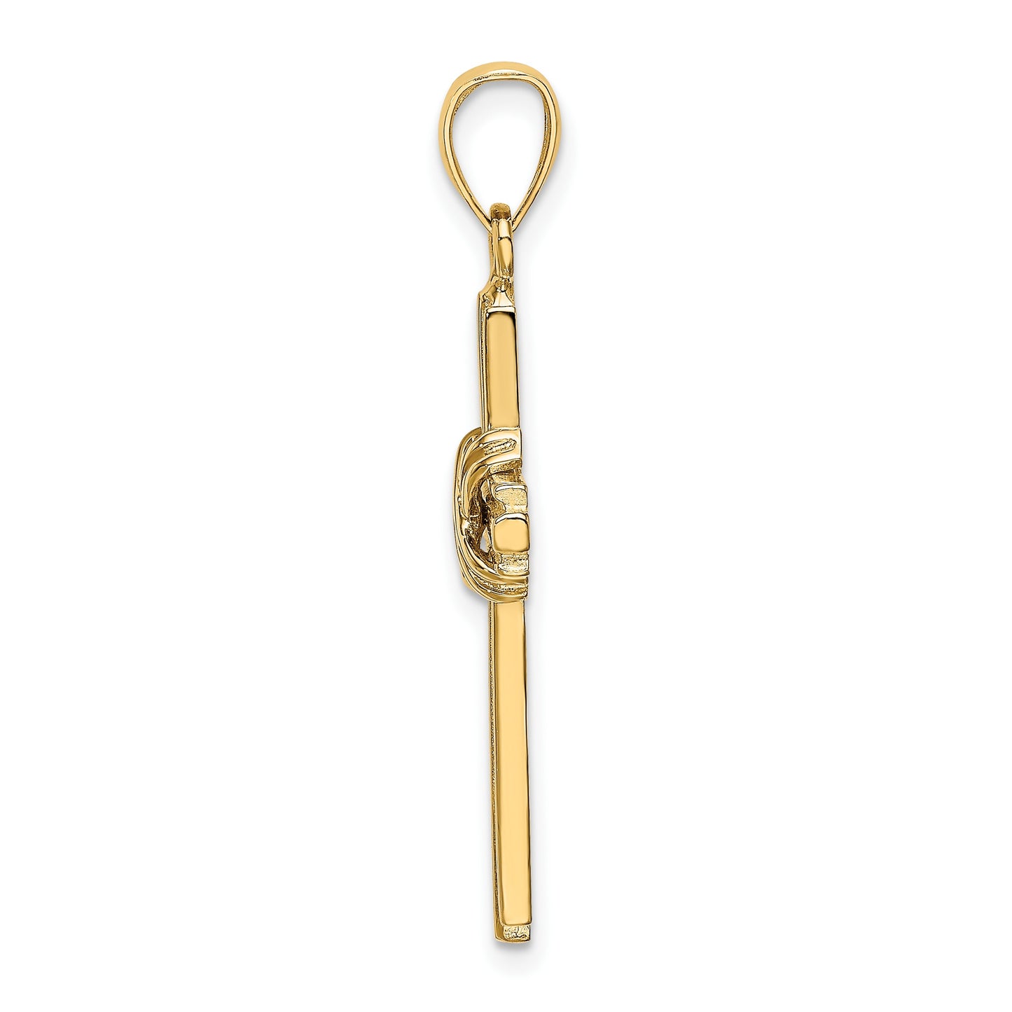 14K Beaded -X- Center Design Cross Charm