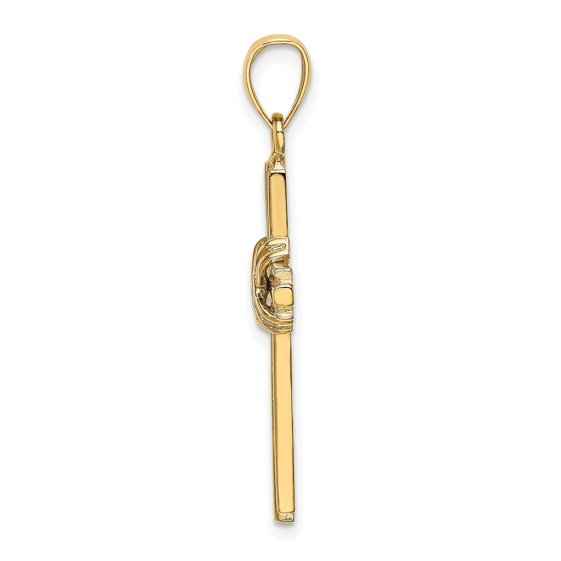 14K Beaded -X- Center Design Cross Charm