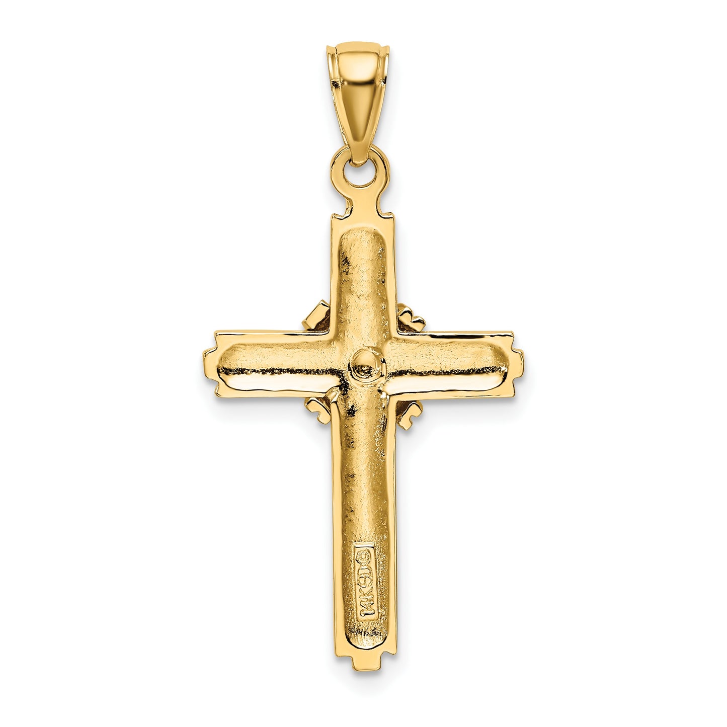 14K Beaded -X- Center Design Cross Charm