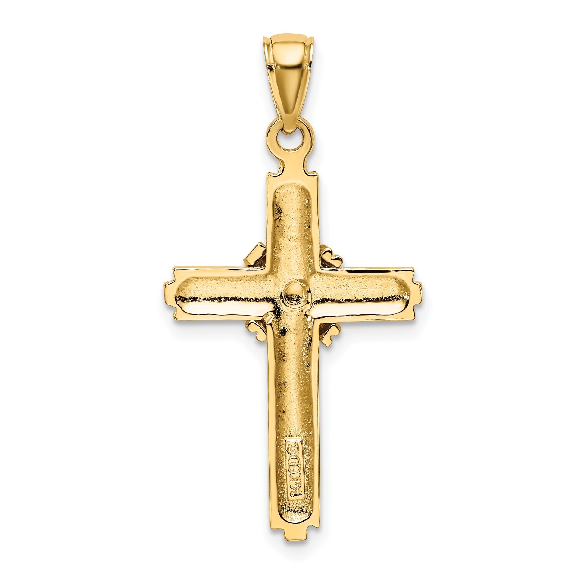 14K Beaded -X- Center Design Cross Charm