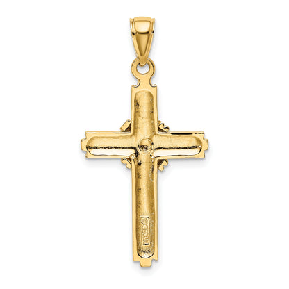 14K Beaded -X- Center Design Cross Charm
