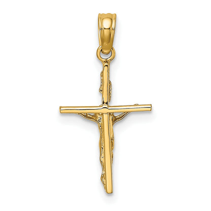 14K Small Polished Crucifix Charm