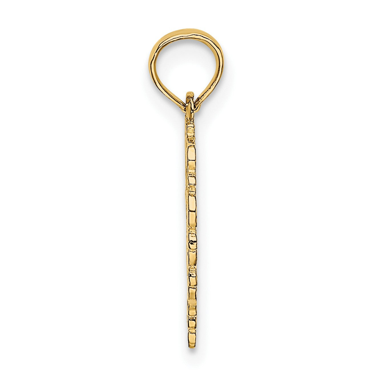 14K Textured Star Of David In Scalloped Heart Charm