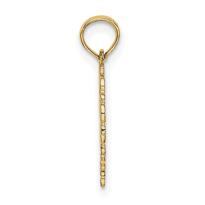 14K Textured Star Of David In Scalloped Heart Charm