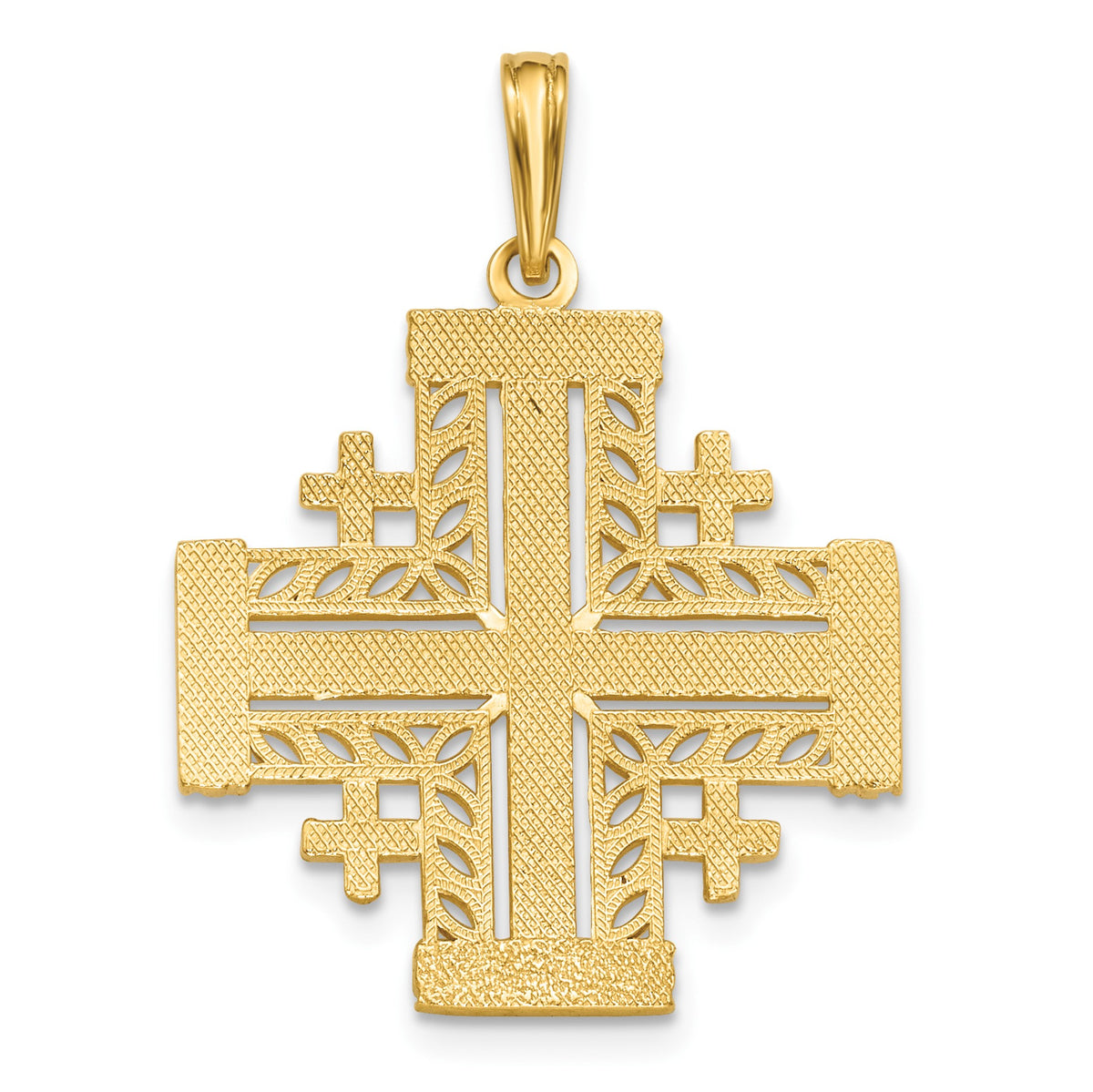 14K Cut-Out Jerusalem Cross Charm