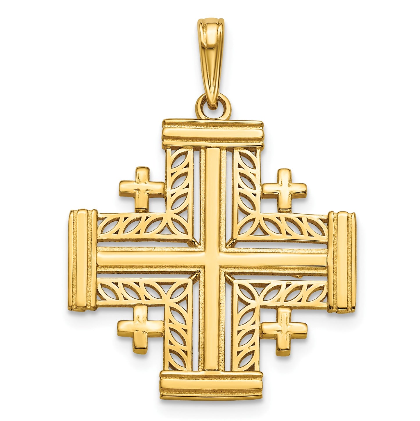 14K Cut-Out Jerusalem Cross Charm