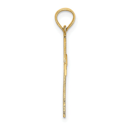 14K Textured Cross with Flared Tips Charm