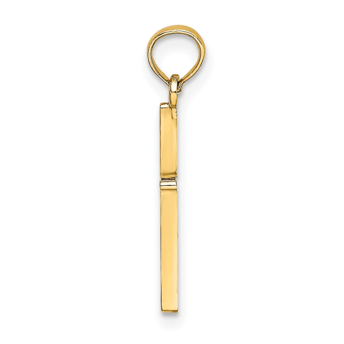 14K Diamond-cut and Polished Cross Charm