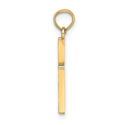 14K Diamond-cut and Polished Cross Charm