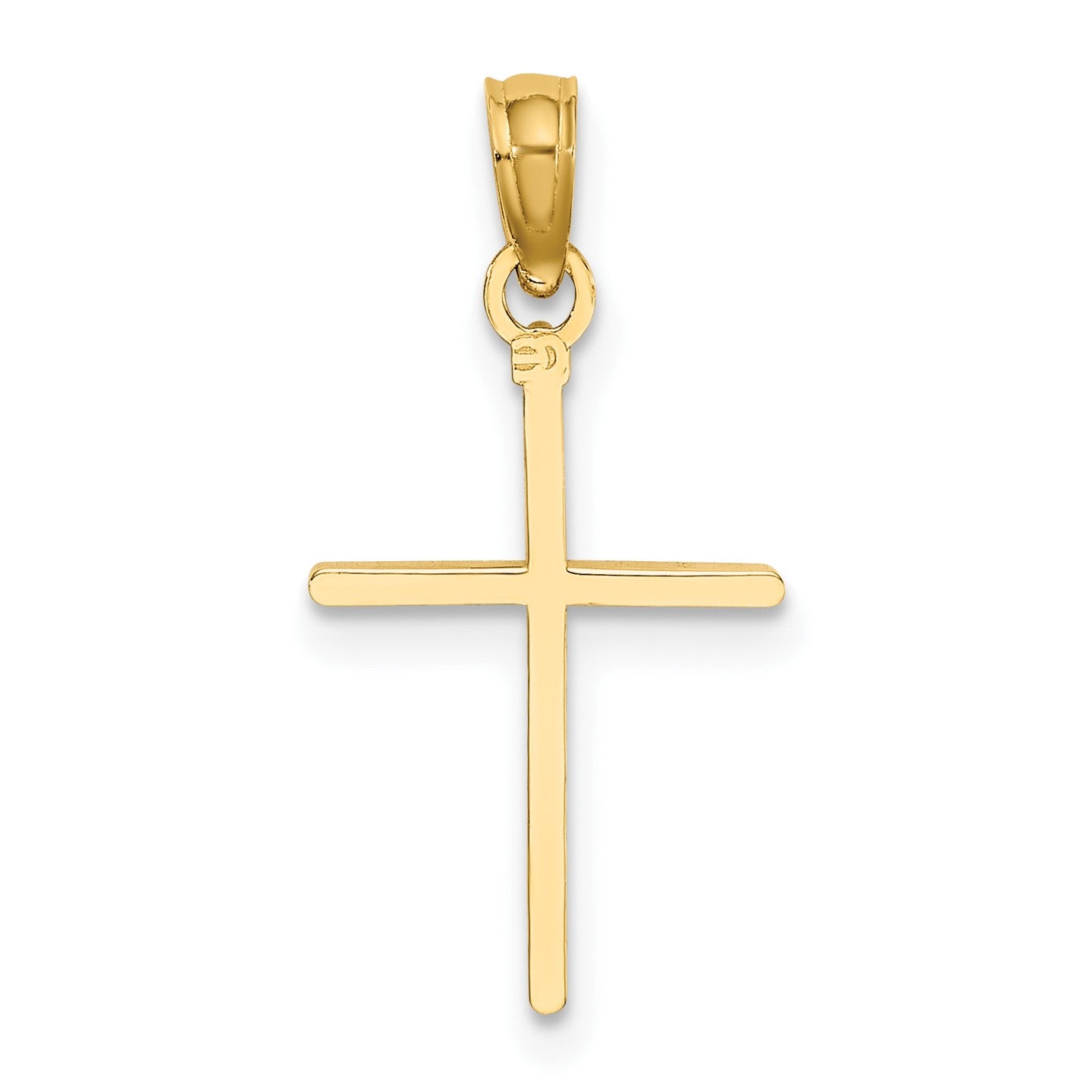 14K Diamond-cut and Polished Cross Charm