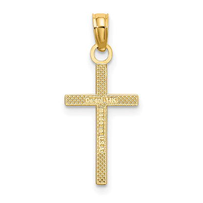 14K Polished Small Cross Charm
