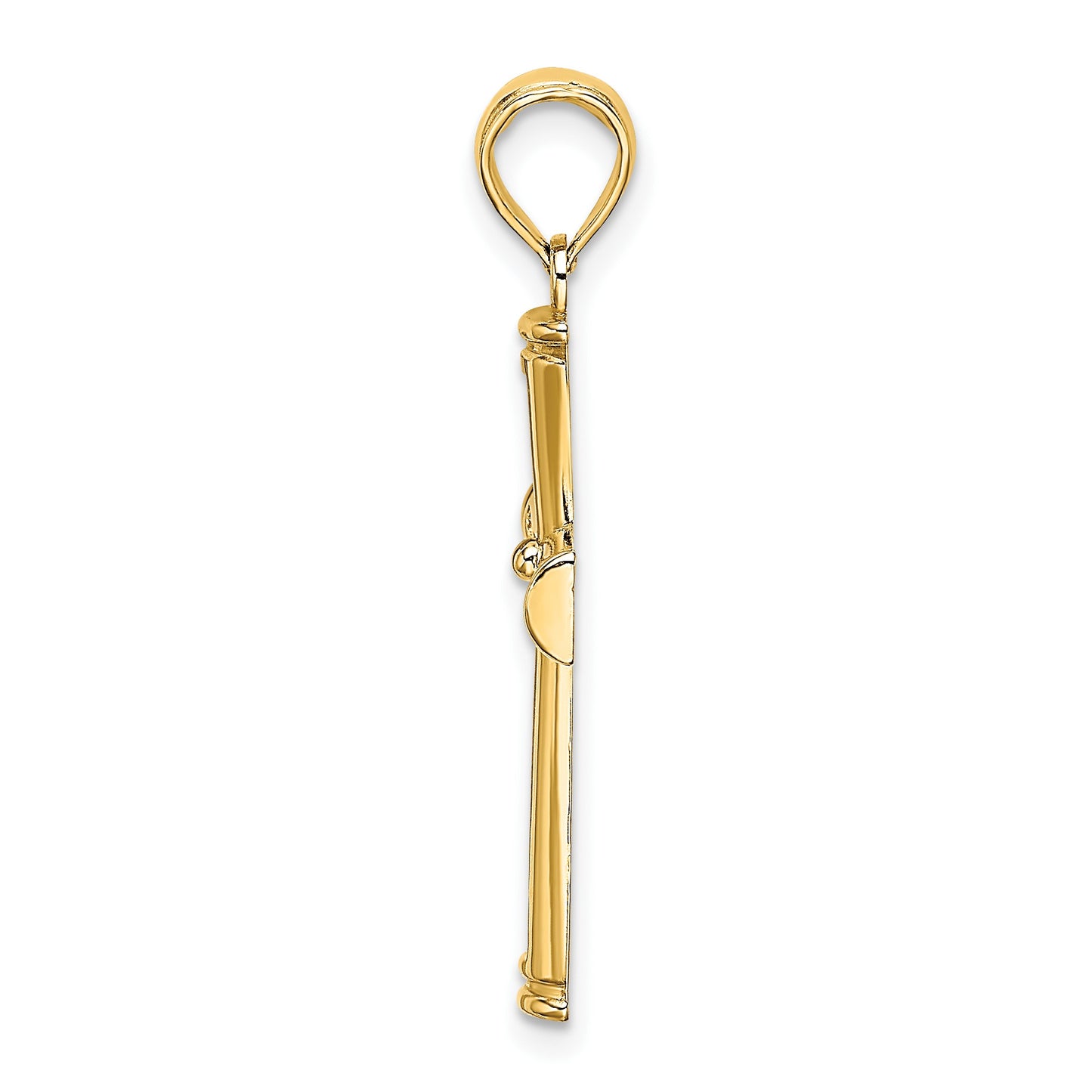 14K Polished and Cut-Out Cross Pendant