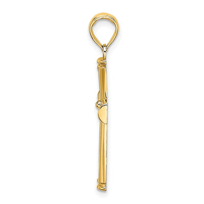 14K Polished and Cut-Out Cross Pendant