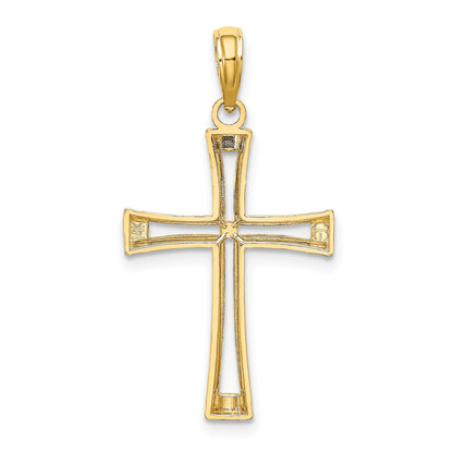 14K Polished and Cut-Out Cross Pendant