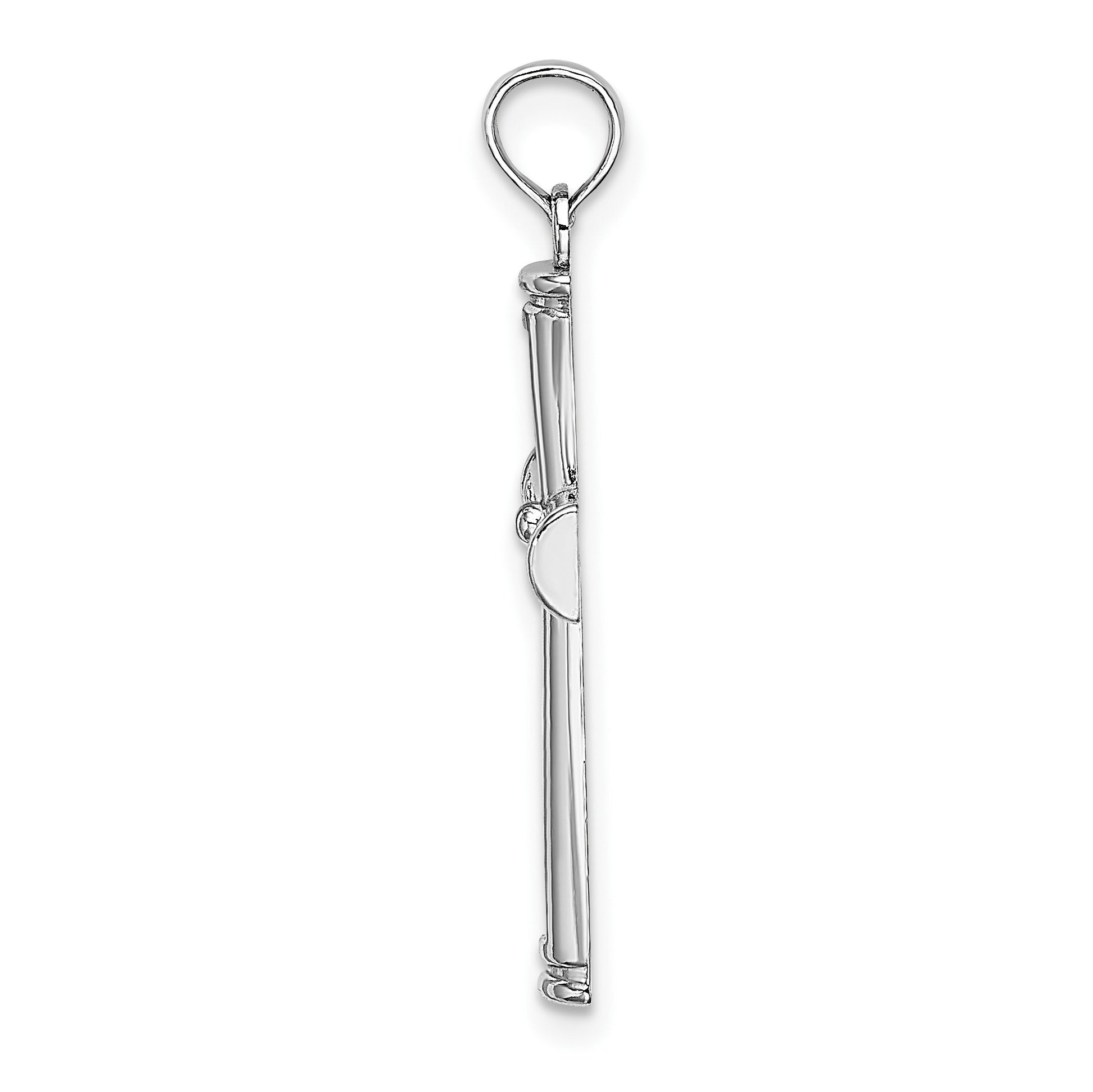 14K White Gold Polished and Cut-Out Cross Pendant