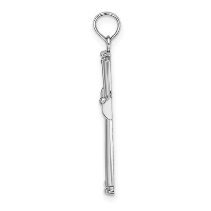 14K White Gold Polished and Cut-Out Cross Pendant
