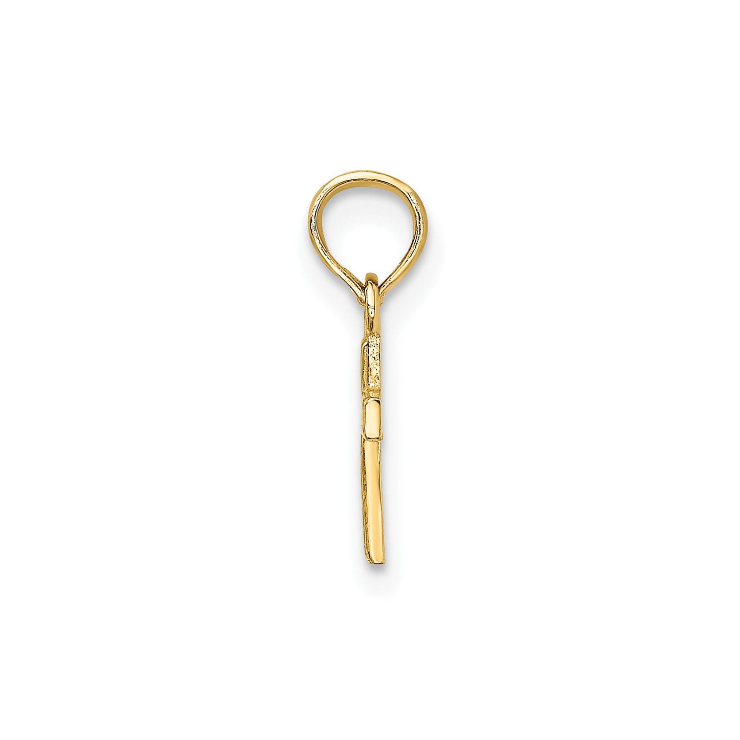 14K Polished and Textured Mini Cross Charm