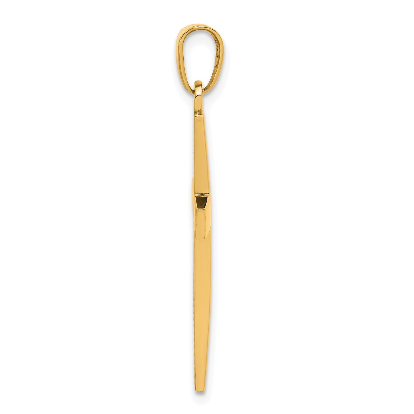 14K Polished Beveled Cross Charm
