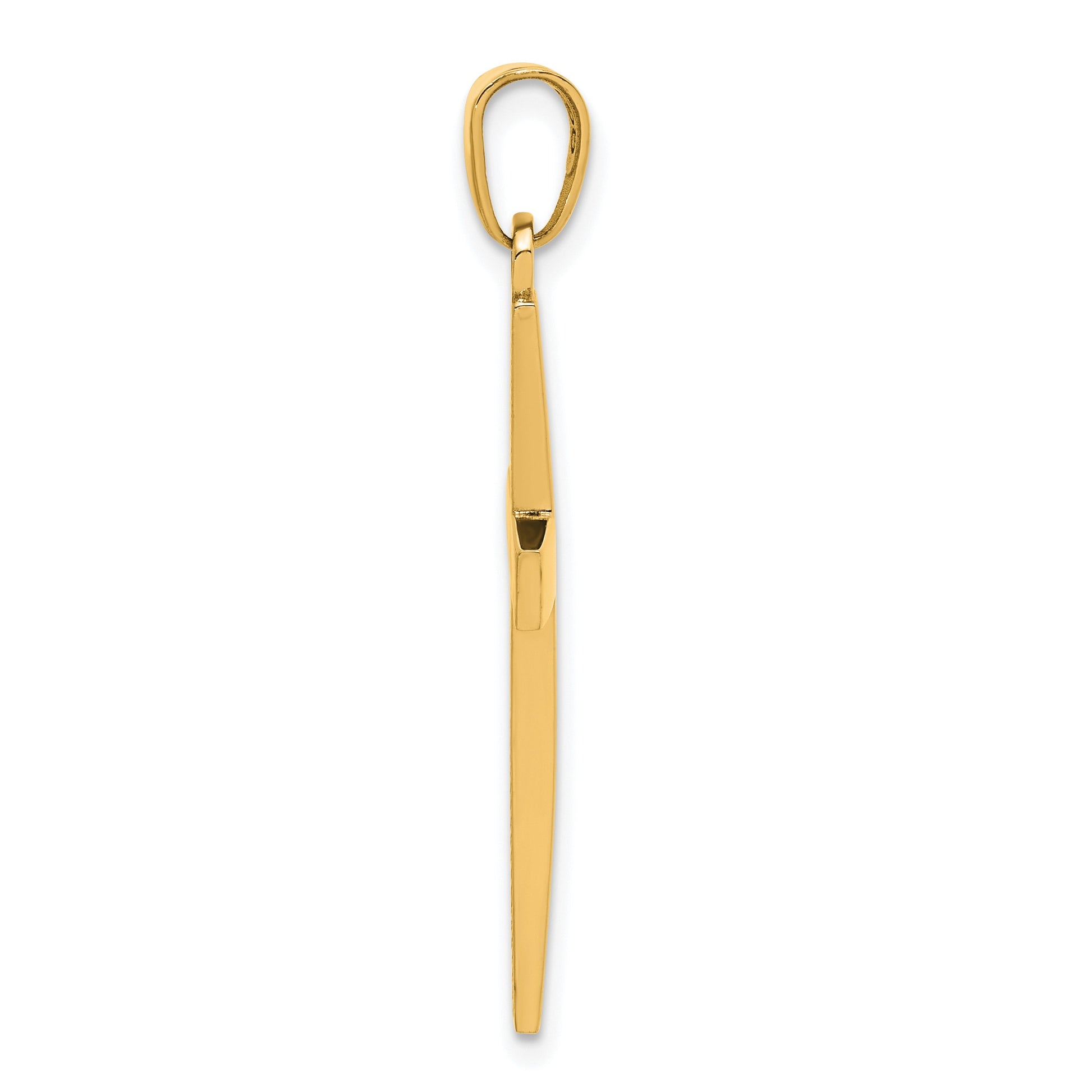 14K Polished Beveled Cross Charm