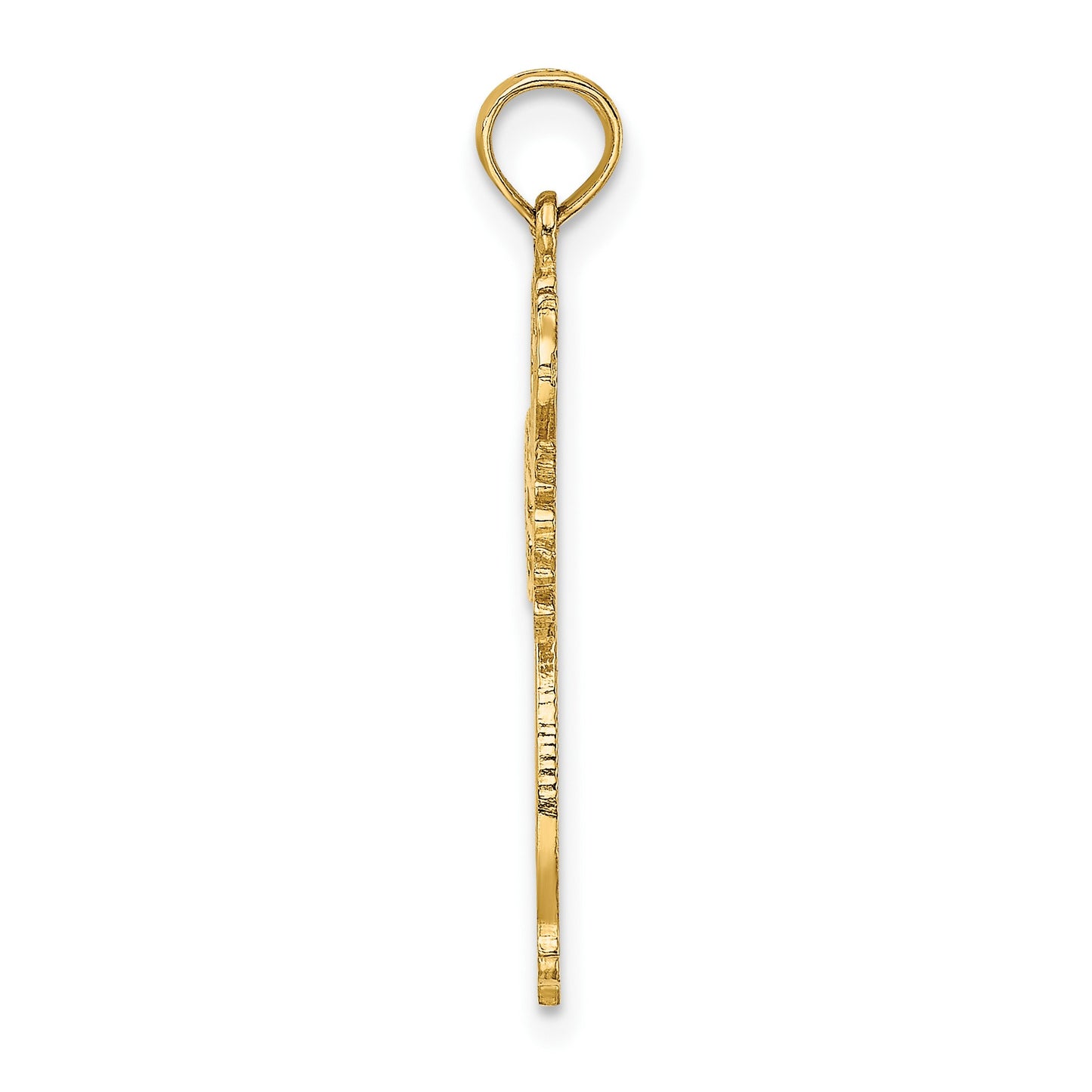 14K Cut-Out Scroll Framed Cross Charm