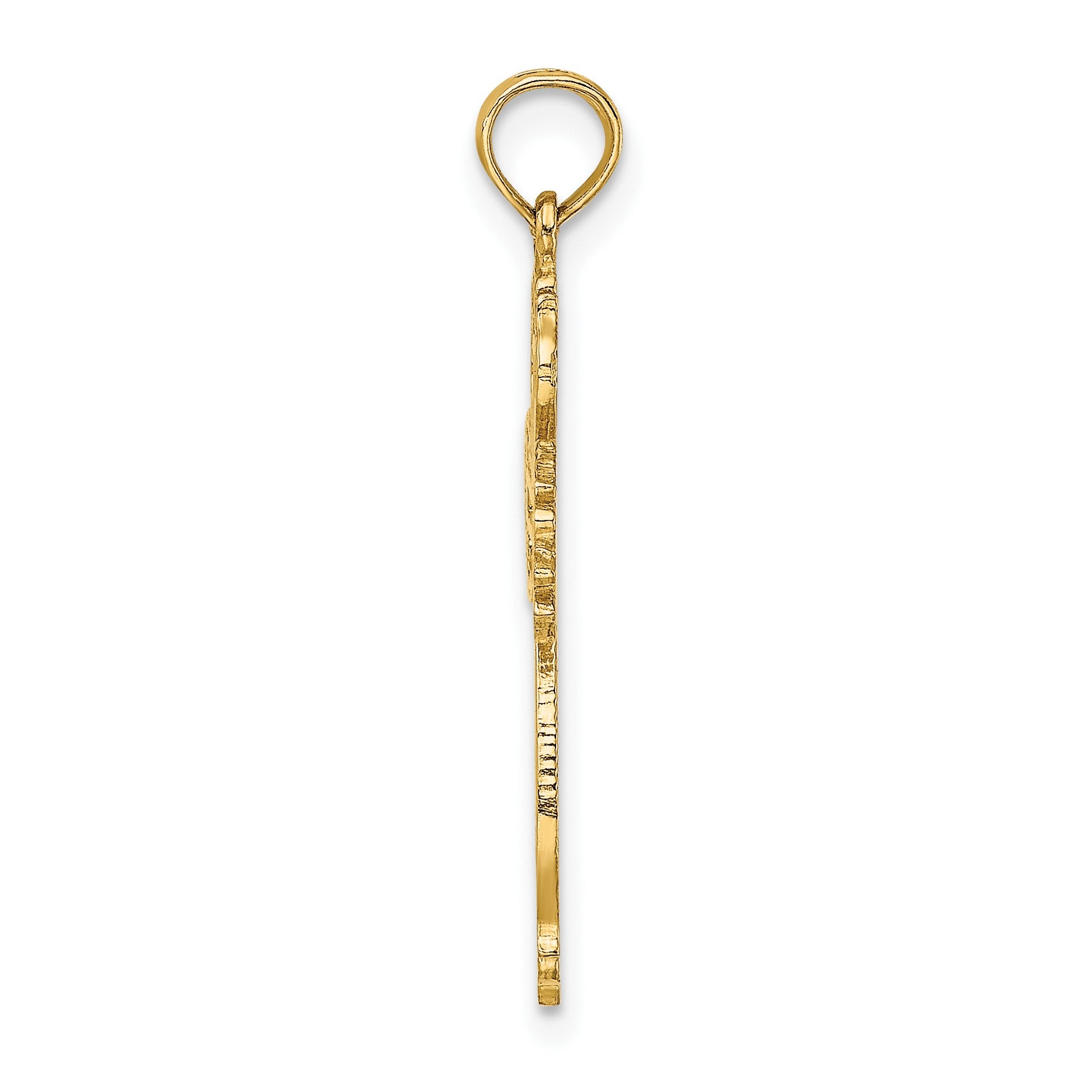 14K Cut-Out Scroll Framed Cross Charm