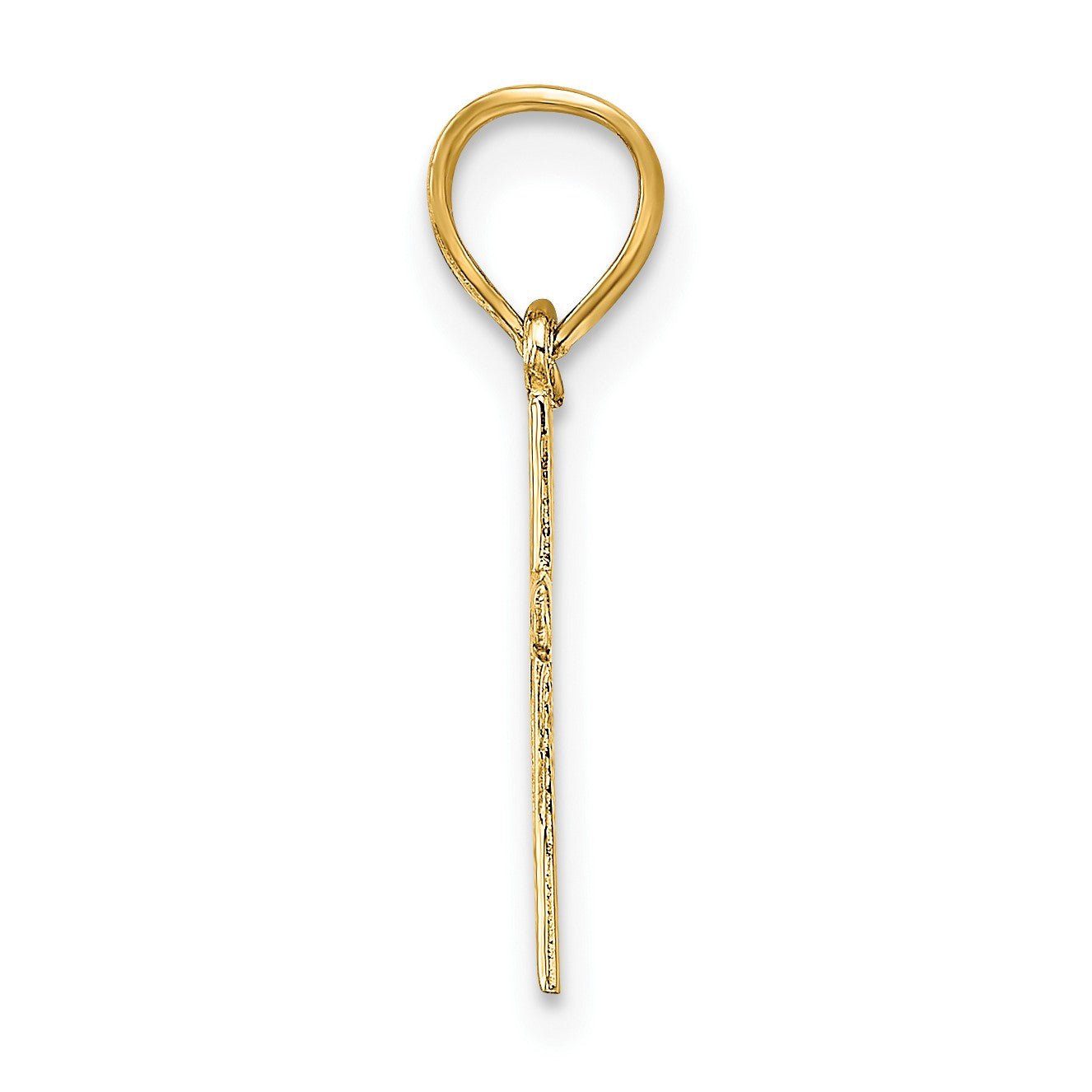 14K Polished with  Star Pattern Mini Cross Charm