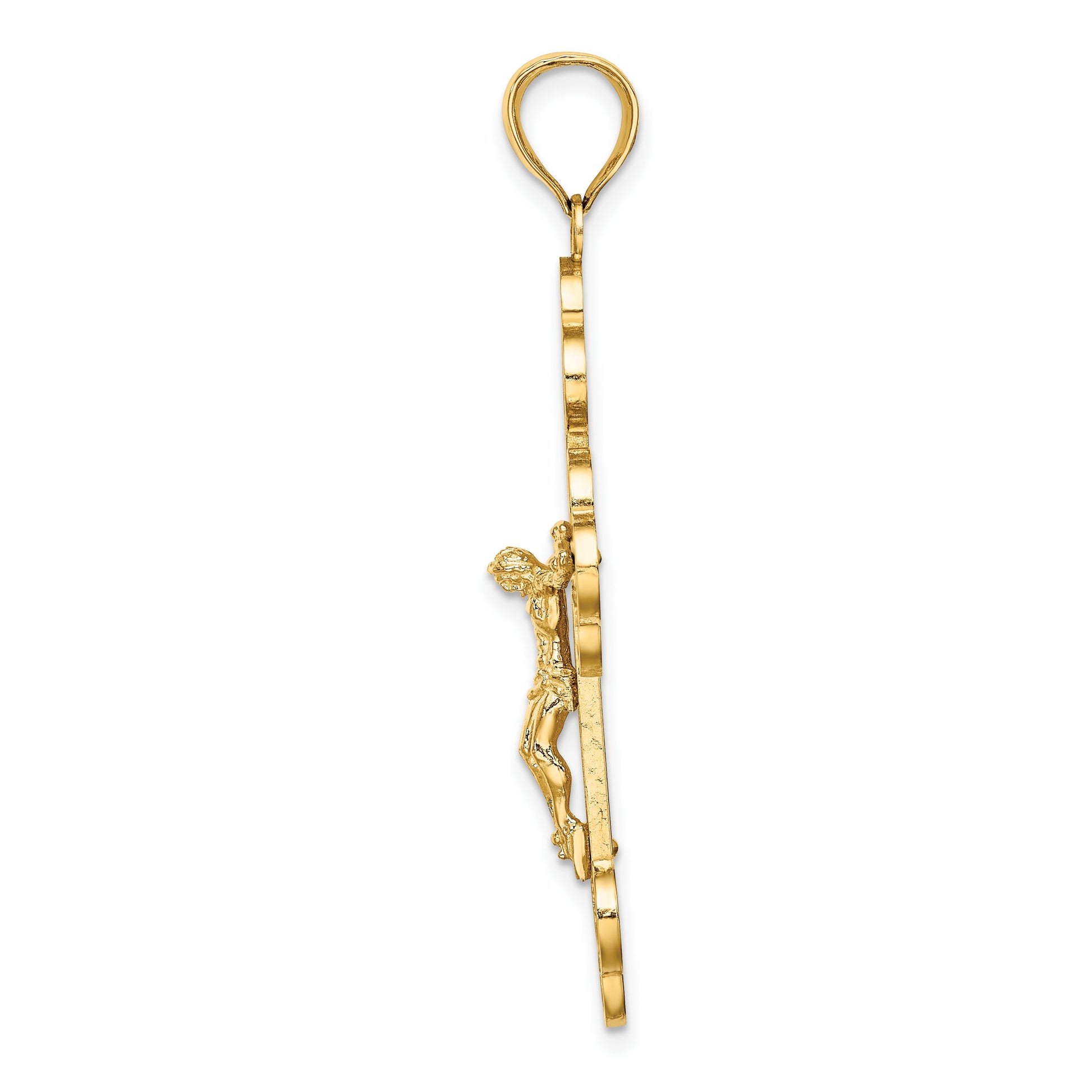 14K Crucifix with Budded Tips Charm