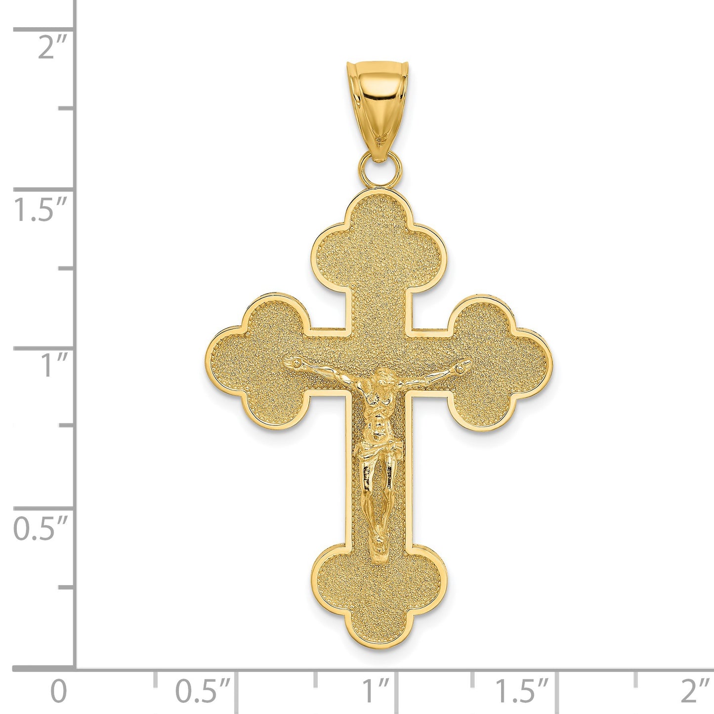 14K Crucifix with Budded Tips Charm