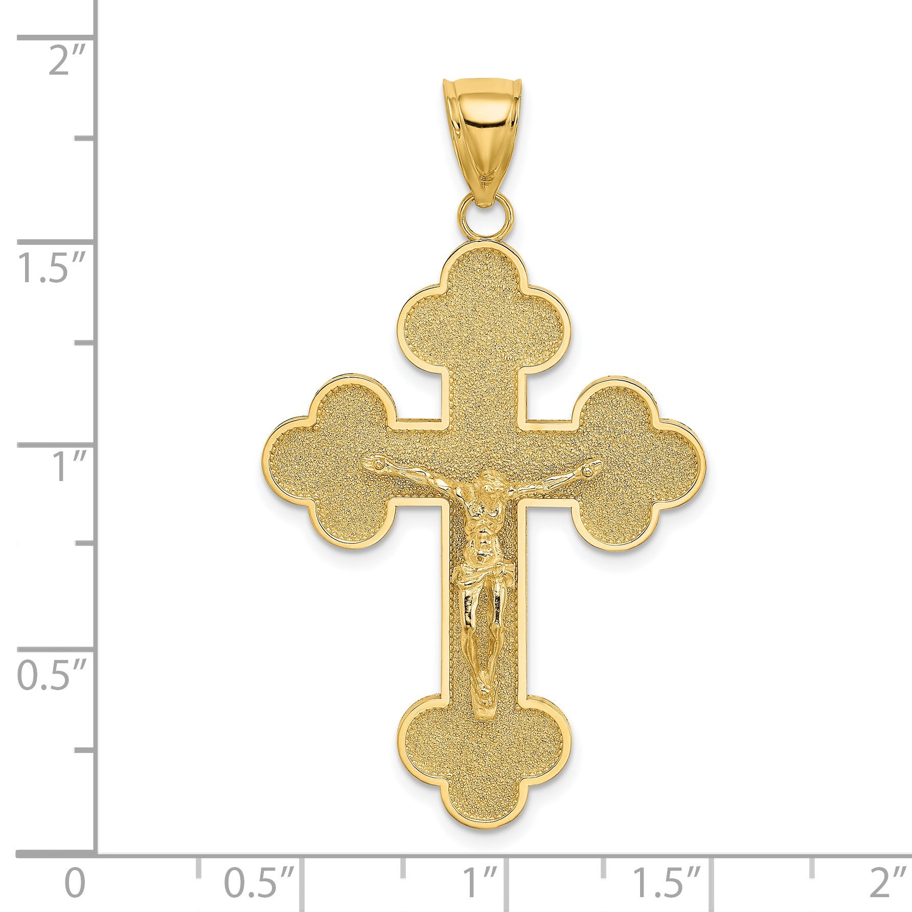 14K Crucifix with Budded Tips Charm