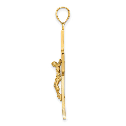 14K Cut-Out Crucifix with Center Circle Charm