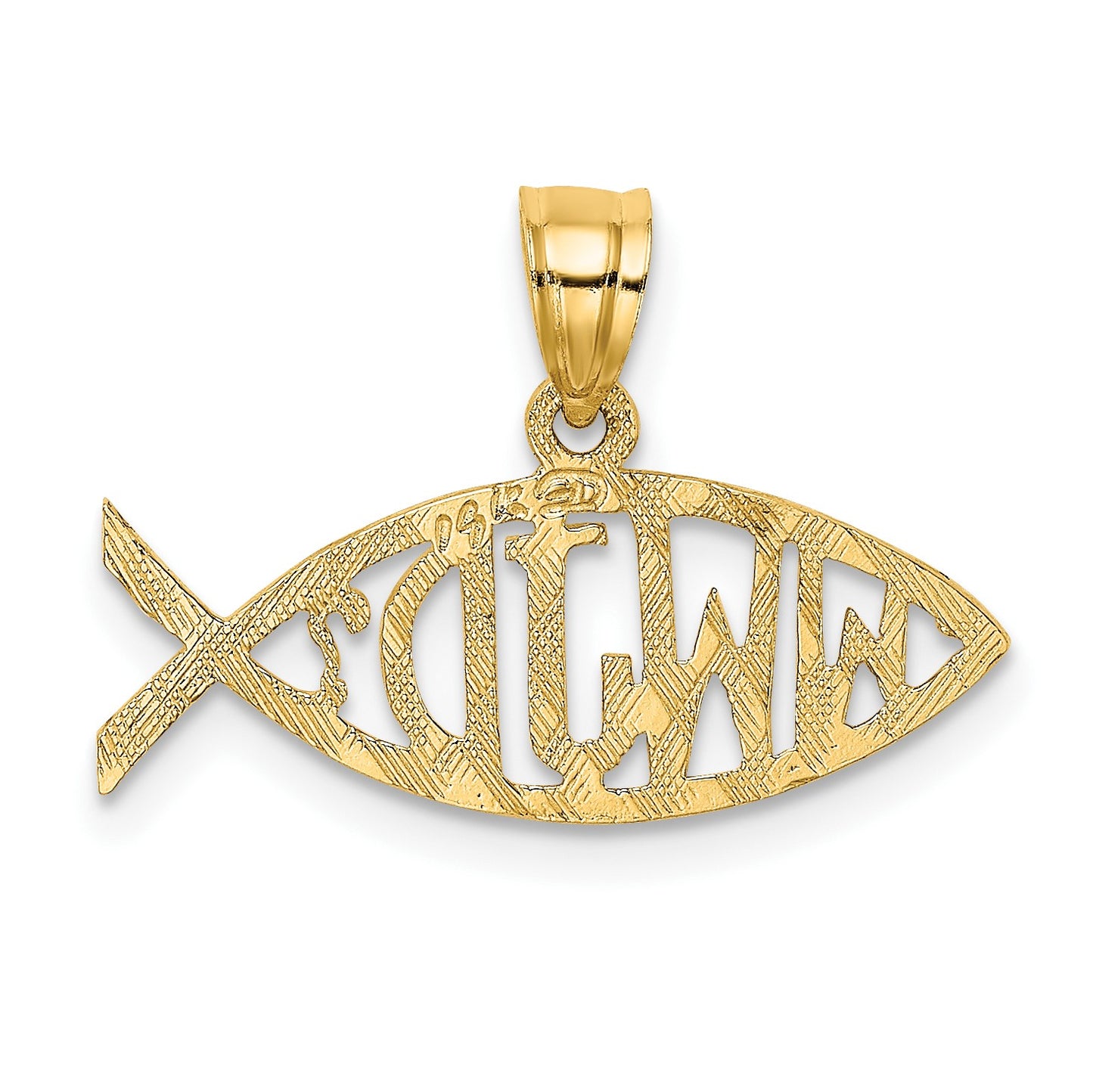 14K WWJD Ichthus Fish Charm
