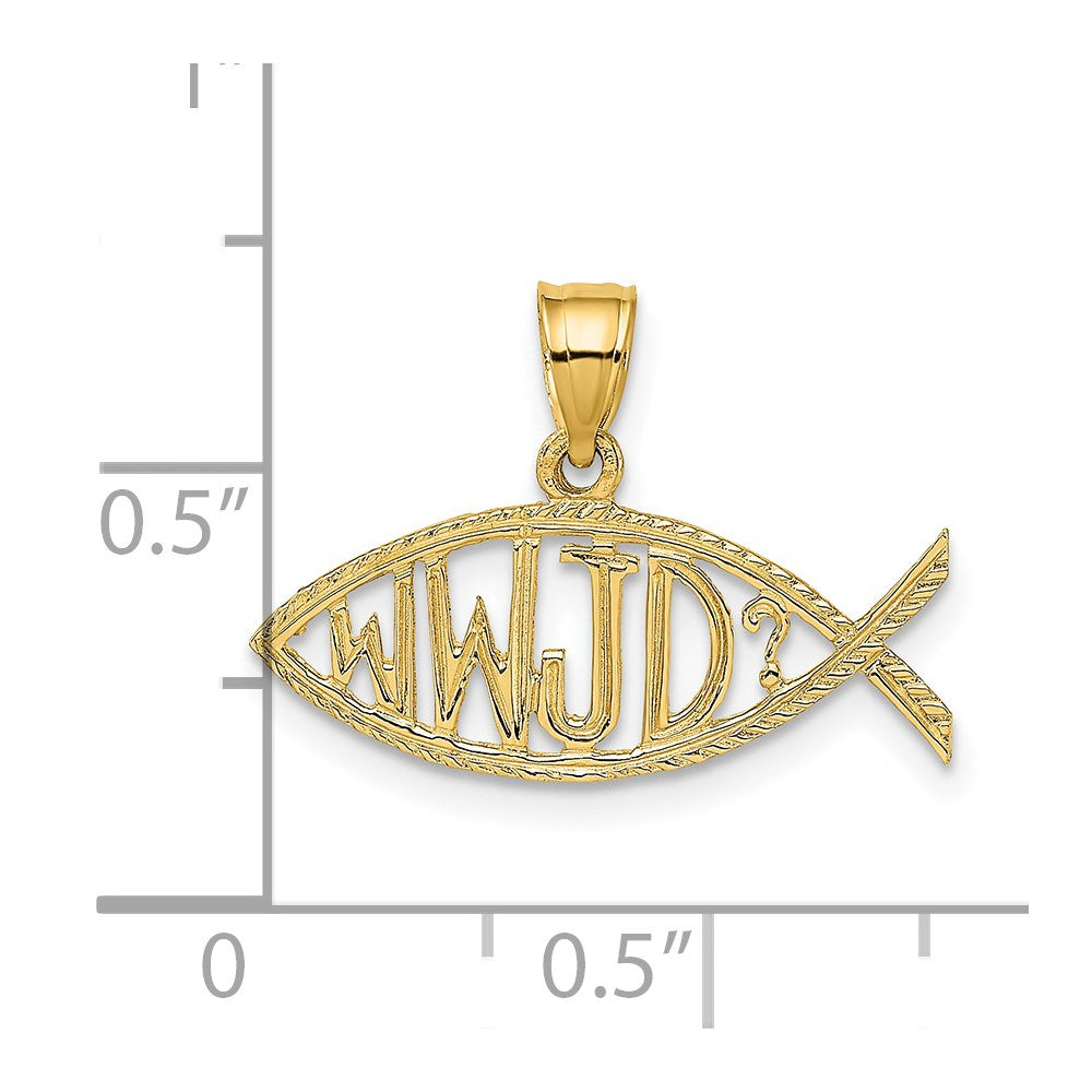 14K WWJD  Ichthus Charm