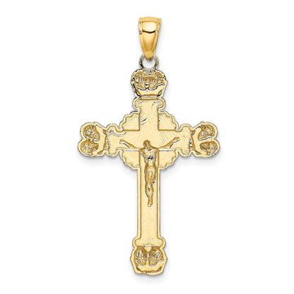 14K Crucifix with Sunburst Charm