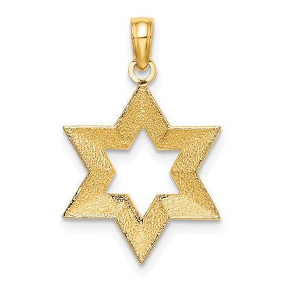14k Textured Star of David Pendant