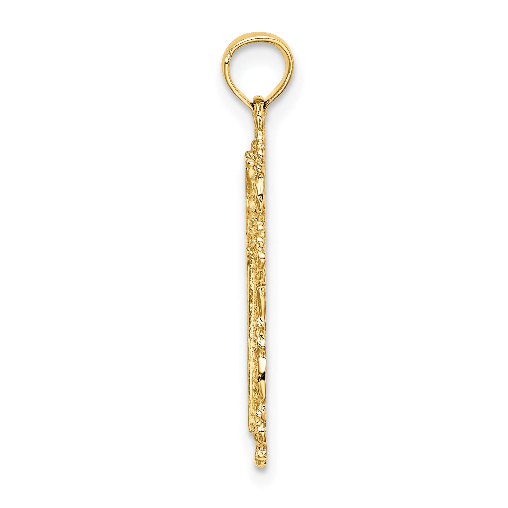 14K Cross with Filigree Lace Trim Charm