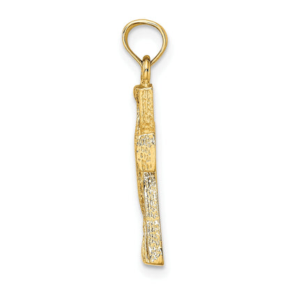 14K Cut-Out Cross with Triangle Ends Charm