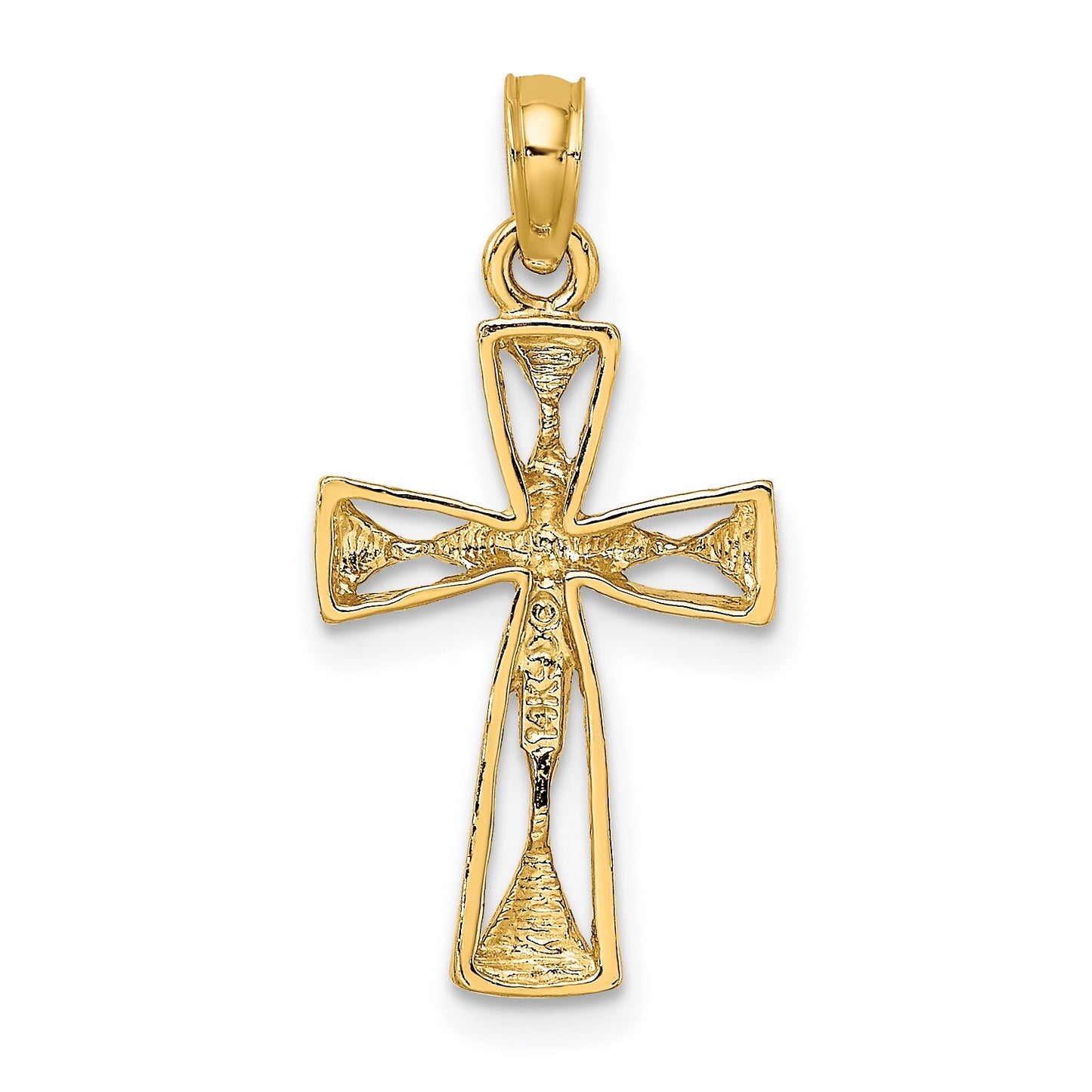14K Cut-Out Cross with Triangle Ends Charm